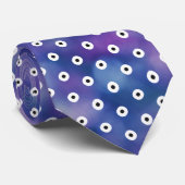 Black/White Polka Dots on Purple Blue Pastel Krawatte (Gerollt)