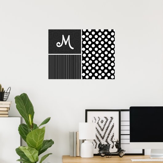 Black & White Polka Dots Poster (Heimbüro)