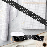 Black White Polka Dots Wedding Birthday Gift Wrap Satinband<br><div class="desc">Black color white polka dots, 1.5” and 3" wide ribbon, in silky smooth shiny satin and ribbed textured strong durable grosgrain options. Great for gift wrapping and also as lanyards, hems, sewing, hair bows, tie bows, holiday decoration, craft, and more. Perfect for wrapping gifts for your loved ones, friends and...</div>