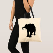 Black & White Pop Art Baby Elephant Tragetasche (Vorderseite (Produkt))