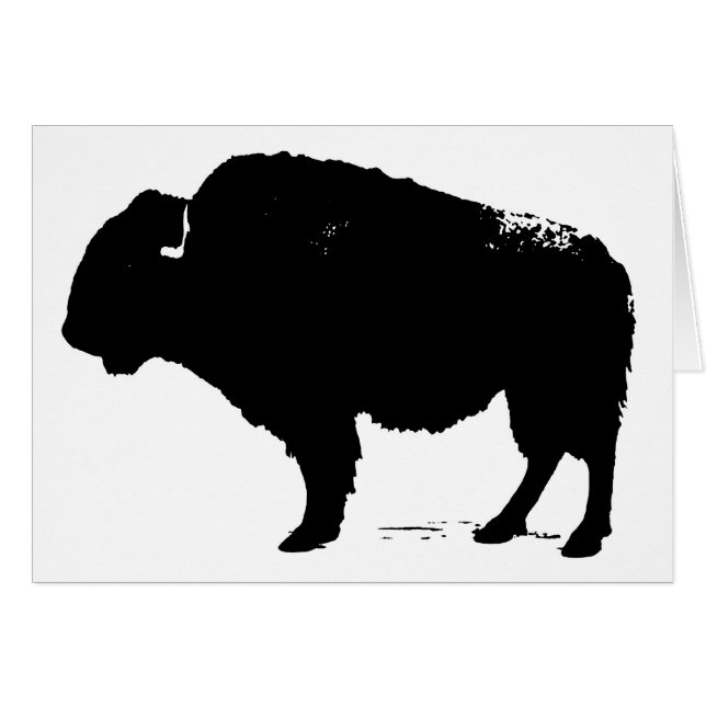 Black & White Pop Art Büffalo Bison (Vorderseite (Horizontal))