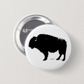 Black & White Pop Art Büffalo Bison Button (Vorne & Hinten)