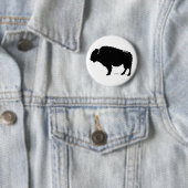 Black & White Pop Art Büffalo Bison Button (Beispiel)