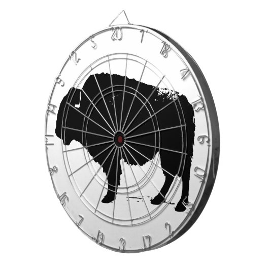 Black & White Pop Art Büffalo Bison Dartscheibe (Vorderseite rechts)