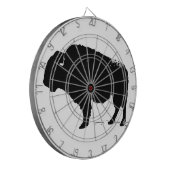 Black & White Pop Art Büffalo Bison Dartscheibe (Vorderseite Links)