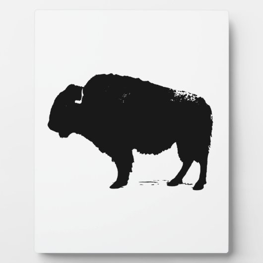 Black & White Pop Art Büffalo Bison Fotoplatte (Vorderseite)