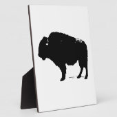 Black & White Pop Art Büffalo Bison Fotoplatte (Seite)