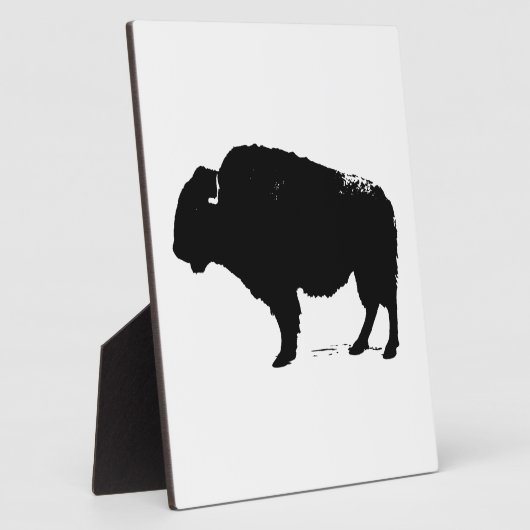 Black & White Pop Art Büffalo Bison Fotoplatte (Seite)