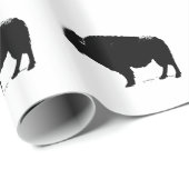 Black & White Pop Art Büffalo Bison Geschenkpapier (Rolleneckpunkt)
