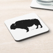 Black & White Pop Art Büffalo Bison Getränkeuntersetzer (Linke Seite)