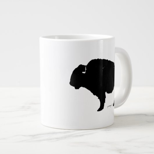 Black & White Pop Art Büffalo Bison Jumbo-Tasse (Vorderseite Rechts)