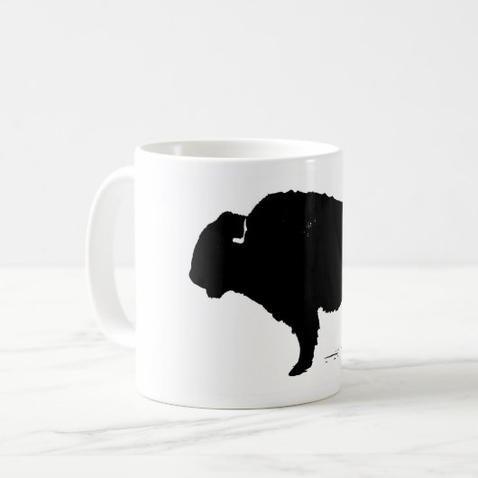 Black & White Pop Art Büffalo Bison Kaffeetasse (Vorderseite Links)