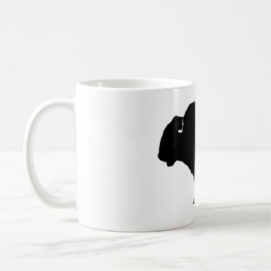 Black & White Pop Art Büffalo Bison Kaffeetasse (Links)