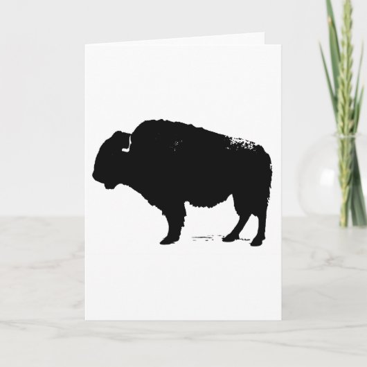 Black & White Pop Art Büffalo Bison Karte (Vorderseite)