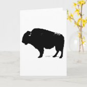 Black & White Pop Art Büffalo Bison Karte (Gelbe Blume)