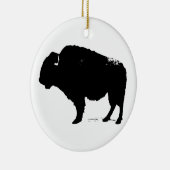 Black & White Pop Art Büffalo Bison Keramik Ornament (Rechts)