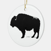 Black & White Pop Art Büffalo Bison Keramik Ornament (Links)