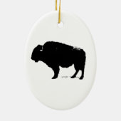 Black & White Pop Art Büffalo Bison Keramik Ornament (Hinten)