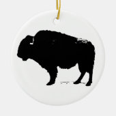 Black & White Pop Art Büffalo Bison Keramik Ornament (Vorne)