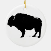 Black & White Pop Art Büffalo Bison Keramik Ornament (Hinten)