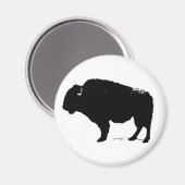 Black & White Pop Art Büffalo Bison Magnet (Vorderseite/Rückseite)