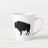 Black & White Pop Art Büffalo Bison Milchtasse (Rechts)