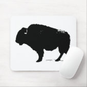Black & White Pop Art Büffalo Bison Mousepad (Mit Mouse)