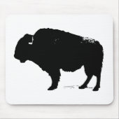 Black & White Pop Art Büffalo Bison Mousepad (Vorne)