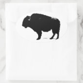Black & White Pop Art Büffalo Bison Ovaler Aufkleber (Tasche)