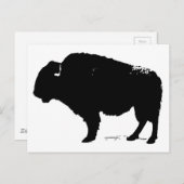 Black & White Pop Art Büffalo Bison Postkarte (Vorne/Hinten)