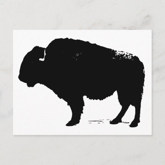Black & White Pop Art Büffalo Bison Postkarte (Vorderseite)