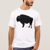 Black & White Pop Art Büffalo Bison T-Shirt (Vorderseite)