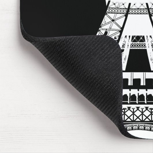 Black & White Pop Art Eiffel Tower Paris Frankreic Mousepad (Ecke)