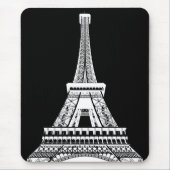 Black & White Pop Art Eiffel Tower Paris Frankreic Mousepad (Vorne)