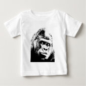 Black White Pop Art Gorilla Baby T-shirt (Vorderseite)