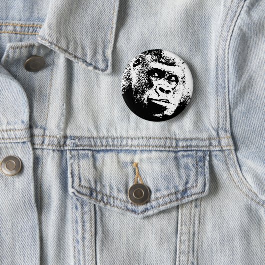 Black White Pop Art Gorilla Button (Beispiel)