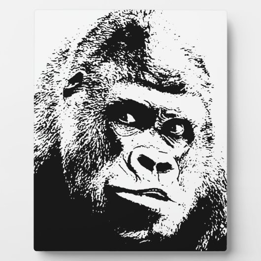Black White Pop Art Gorilla Fotoplatte (Vorderseite)