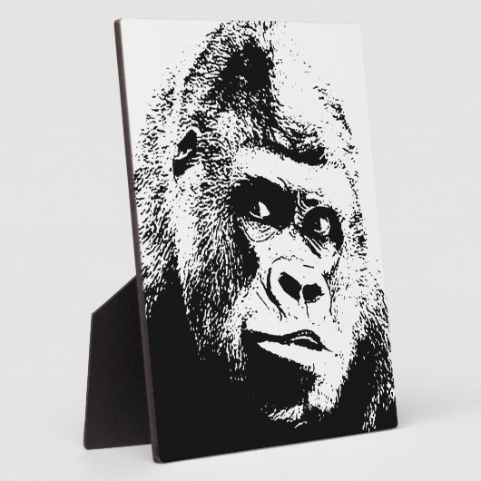 Black White Pop Art Gorilla Fotoplatte (Seite)
