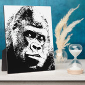 Black White Pop Art Gorilla Fotoplatte (Seite)