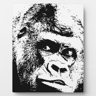 Black White Pop Art Gorilla Fotoplatte