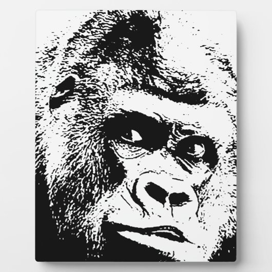 Black White Pop Art Gorilla Fotoplatte (Vorderseite)