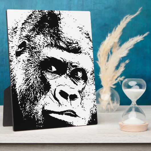 Black White Pop Art Gorilla Fotoplatte (Seite)