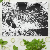 Black White Pop Art Gorilla Geschirrtuch (Gefaltet)