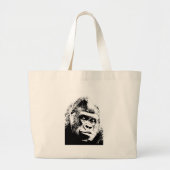 Black White Pop Art Gorilla Jumbo Stoffbeutel (Vorne)