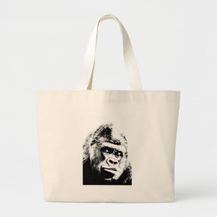 Black White Pop Art Gorilla Jumbo Stoffbeutel
