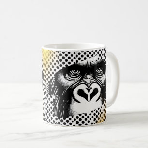 Black White Pop Art Gorilla Kaffeetasse