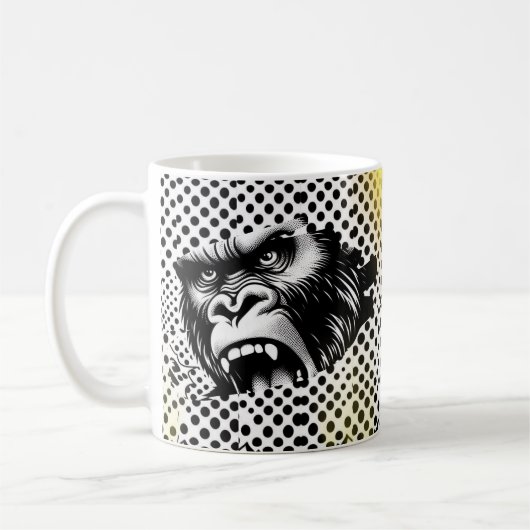 Black White Pop Art Gorilla Kaffeetasse (Links)
