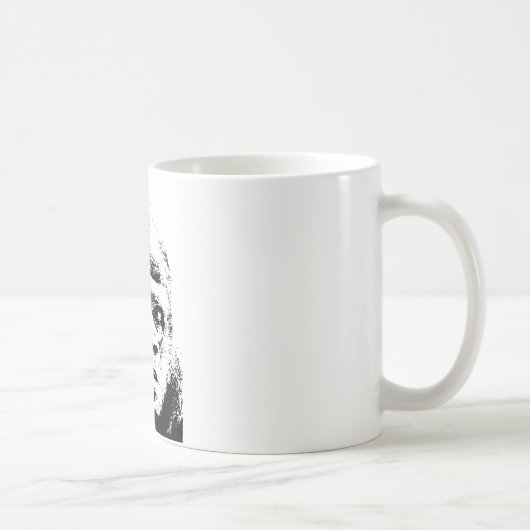 Black White Pop Art Gorilla Kaffeetasse (Rechts)