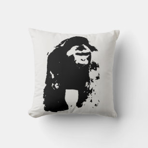 Black White Pop Art Gorilla Kissen