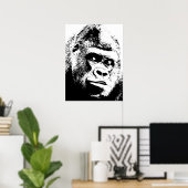 Black White Pop Art Gorilla Poster (Heimbüro)